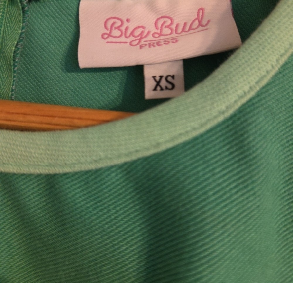 Big Bud Press Teal Shop Girl Apron Dress with Contrast Trim - Picture 2 of 5